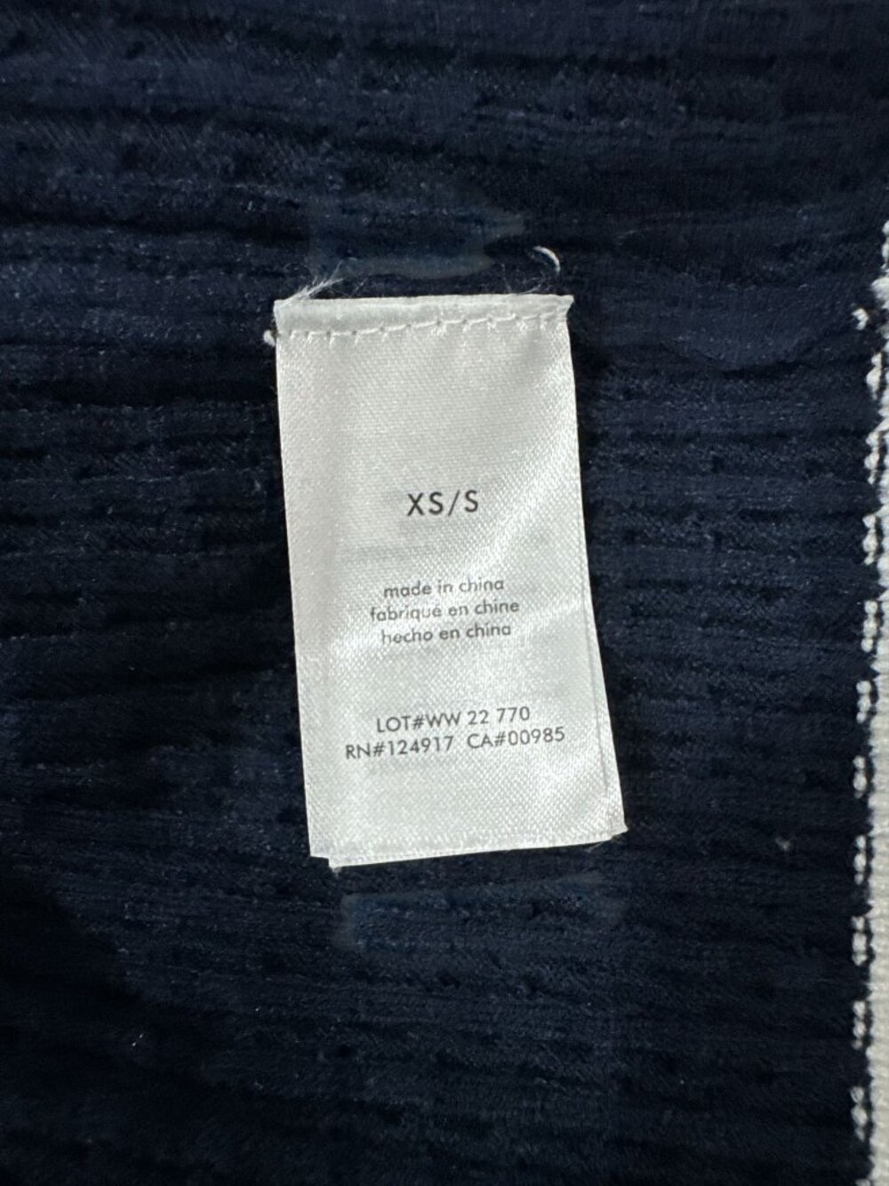 WeWoreWhat Tennis Club Knit Sweater Navy/White XS/S Long Sleeve Pullover V-Neck - Picture 5 of 9